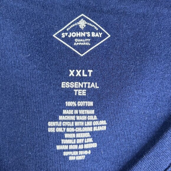 St Johns Bay Essential Tee Tshirt Women XXLT Blue New Vneck - Picture 5 of 7